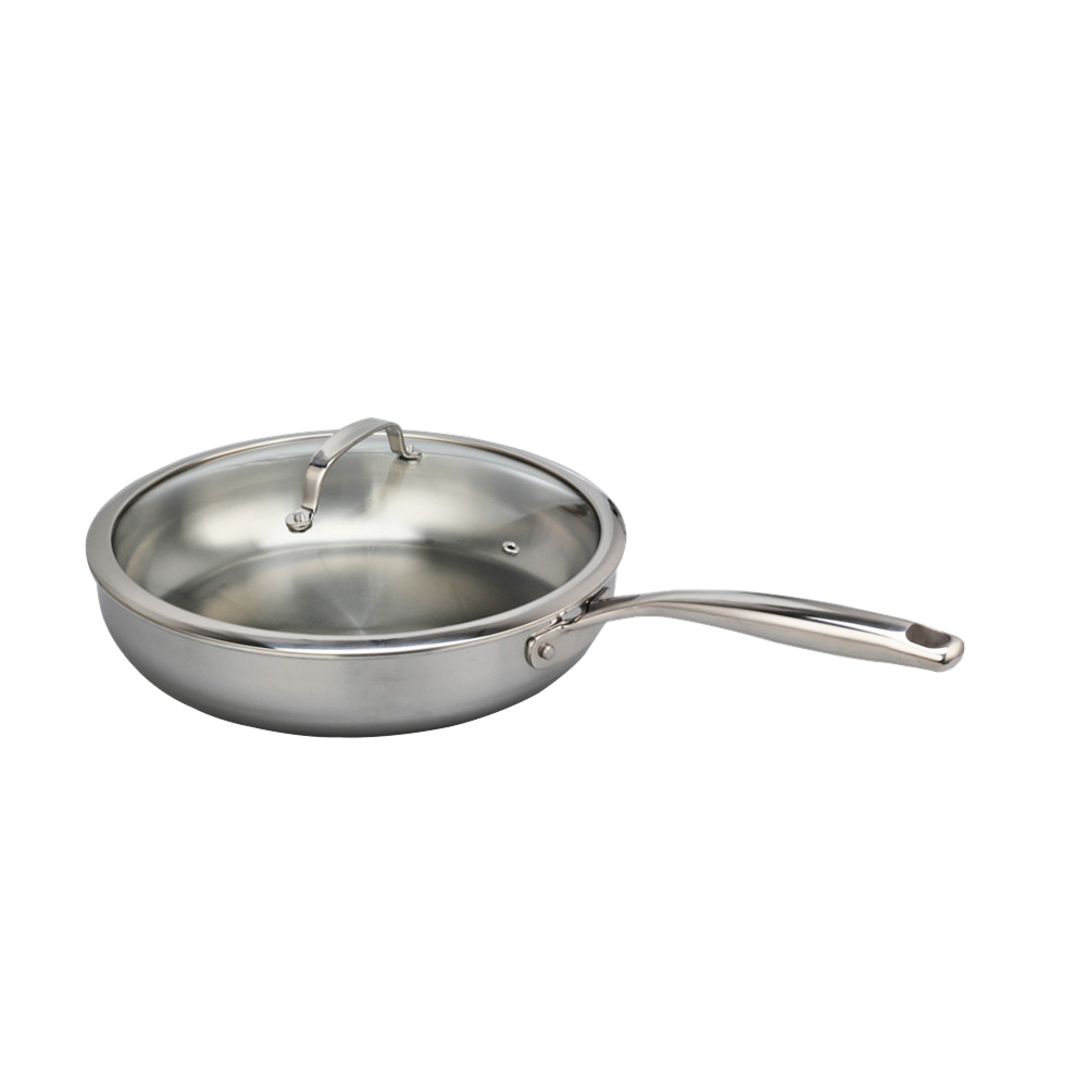 Triply Stainless Steel Frying Pan With Glass Lid