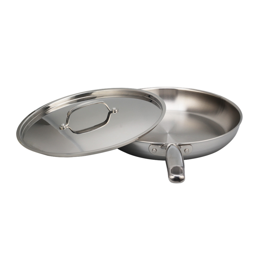 Triply Stainless Steel Frying Pan With Stainless Steel Lid