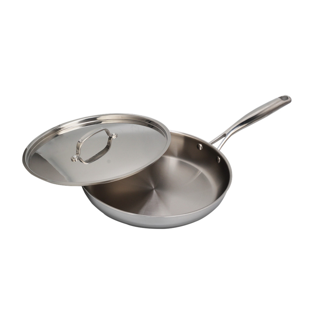 Triply Stainless Steel Frying Pan With Stainless Steel Lid