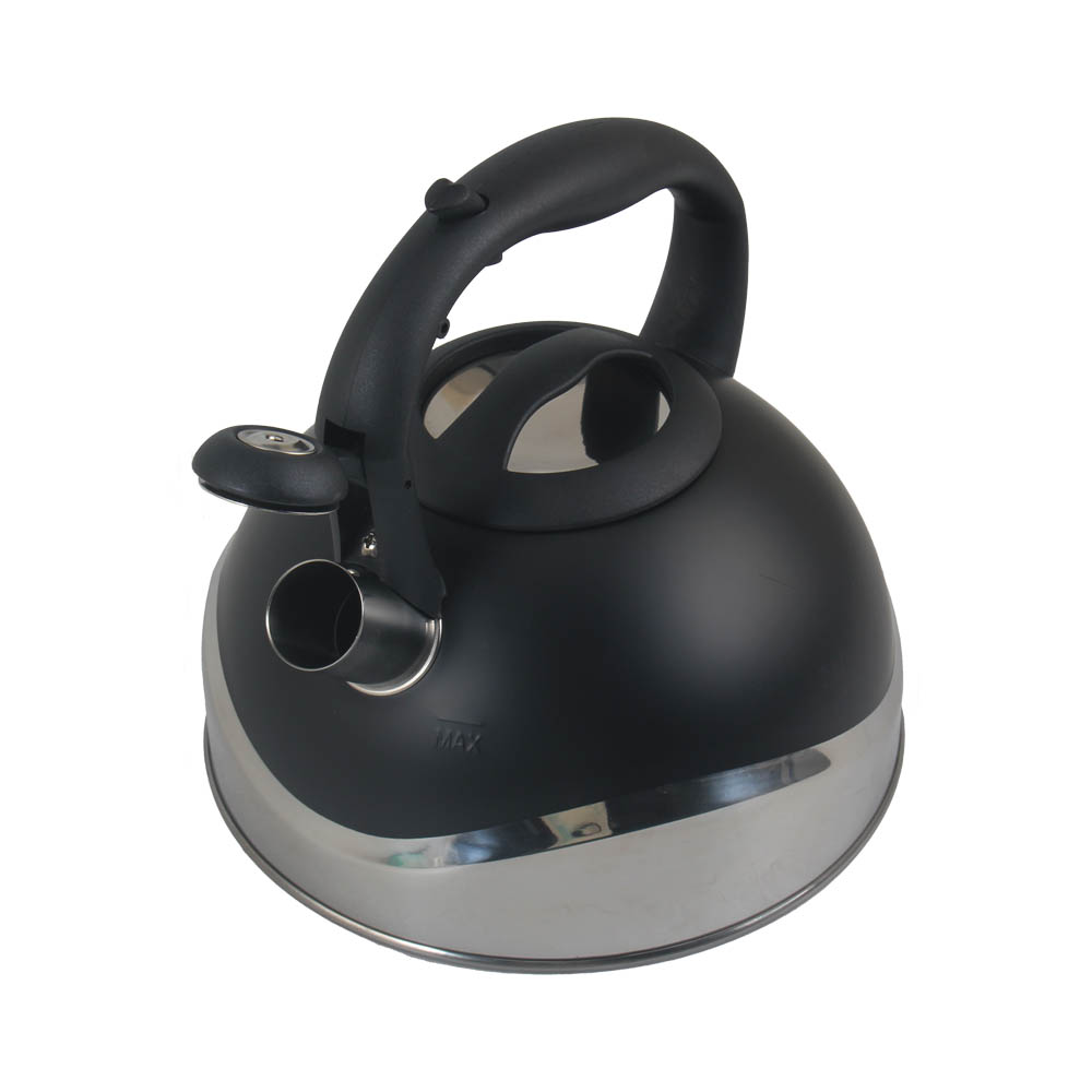 Classic Stainless Steel Whistling Kettle (Black)