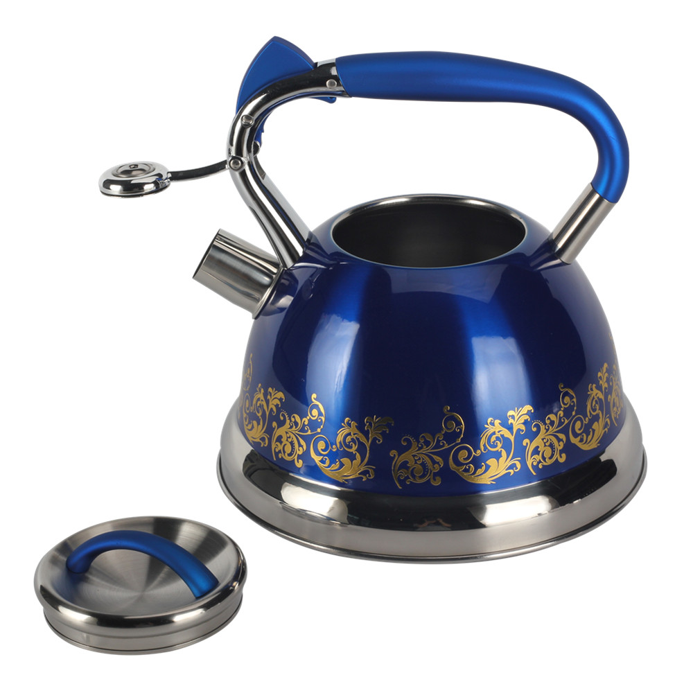 S/S Whistling Tea Kettle Blue