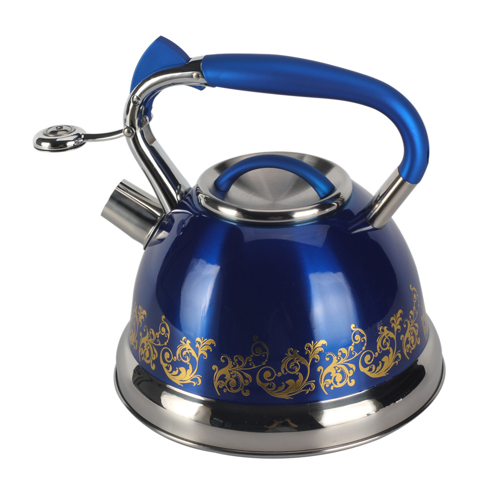 S/S Whistling Tea Kettle Blue