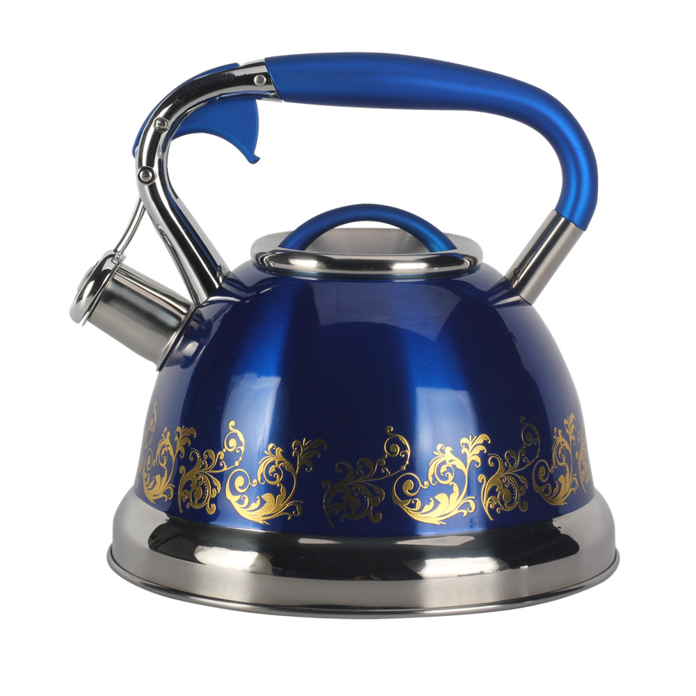 S/S Whistling Tea Kettle Blue