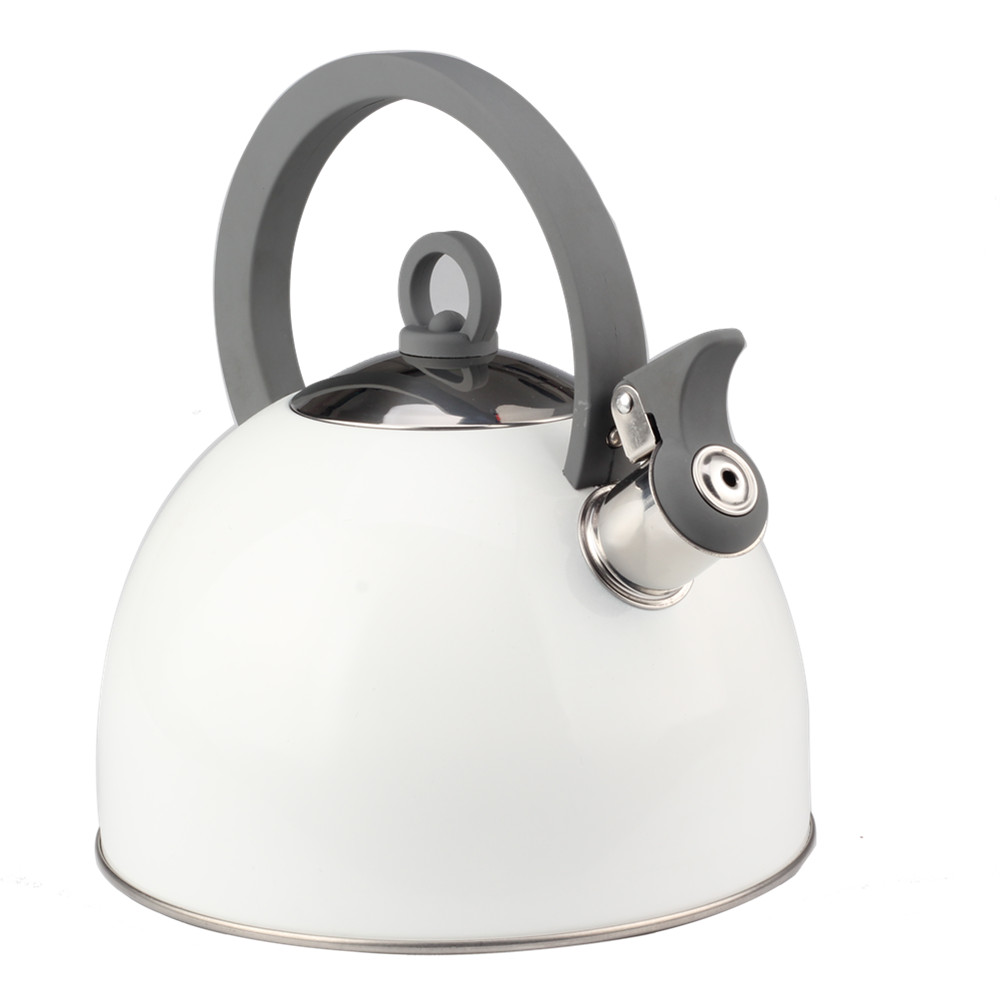 Classic Stainless Steel Whistling Tea Kettle (White)