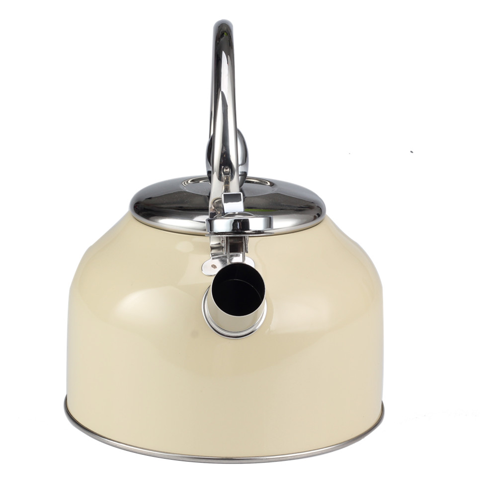 Stainless Steel Whistling Tea Kettle for Kitchen Camping Picnic Beige