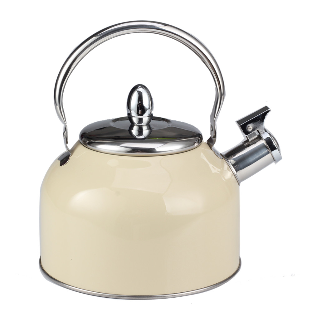 Stainless Steel Whistling Tea Kettle for Kitchen Camping Picnic Beige