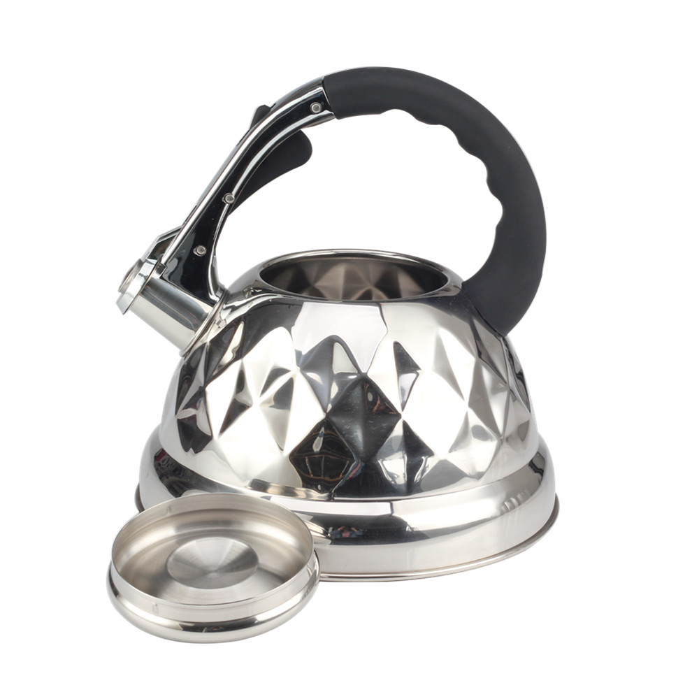 Stainless Steel Whistling Tea Kettle With Silicone Handle for Kitchen Camping