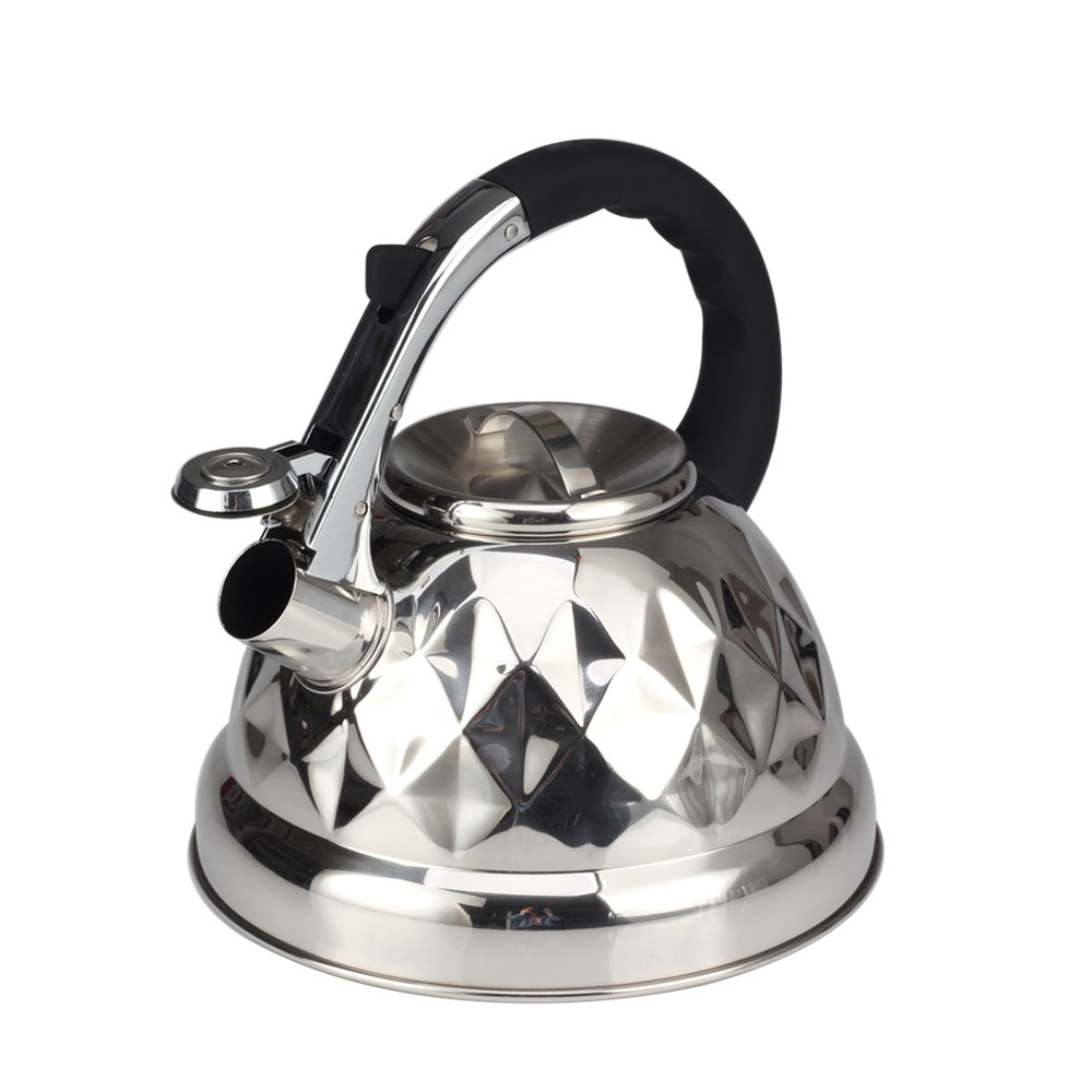 Stainless Steel Whistling Tea Kettle With Silicone Handle for Kitchen Camping