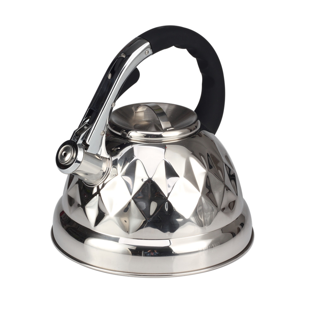 Stainless Steel Whistling Tea Kettle With Silicone Handle for Kitchen Camping