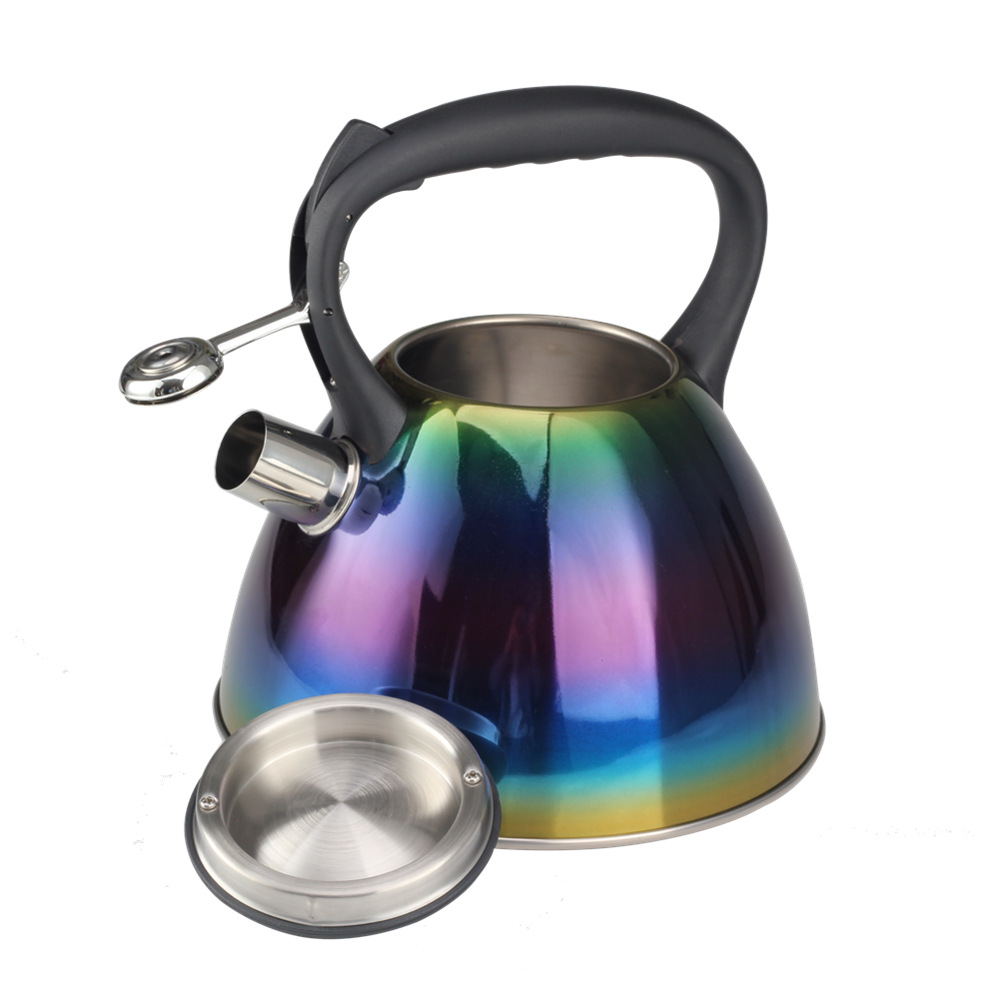 Classic Stainless Steel Whistling Tea Kettle With Silicone Handle