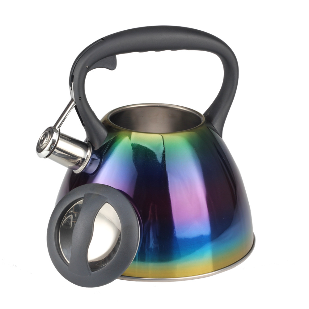 Classic Stainless Steel Whistling Tea Kettle With Silicone Handle