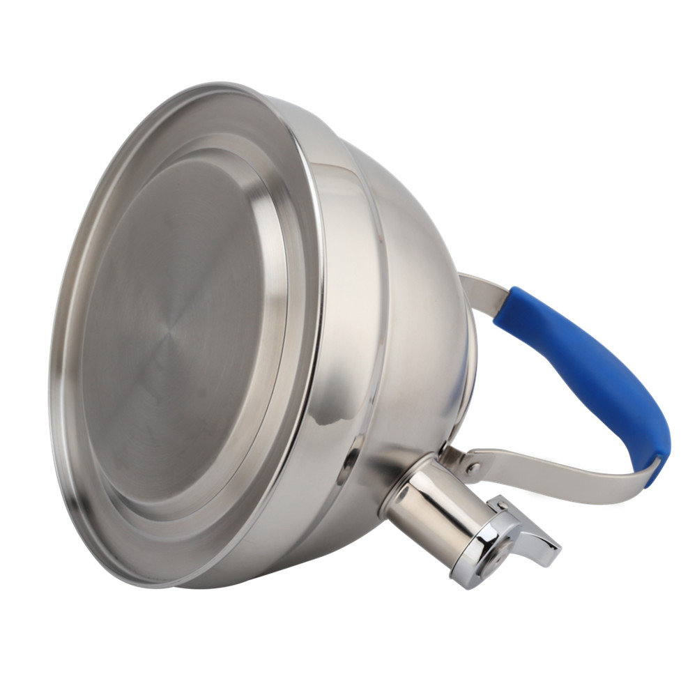 Stainless Steel Whistling Kettle - Tea Kettle for Stove - Blue Handle