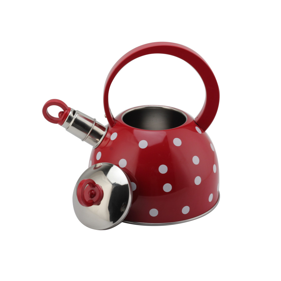 3L Whistling Kettle-Suitable for Induction And Gas-Stainless Steel Kettle for Tea-Red