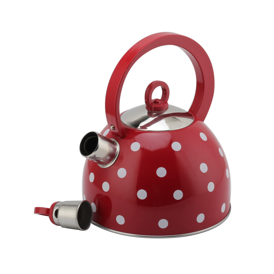 3L Whistling Kettle-Suitable for Induction And Gas-Stainless Steel Kettle for Tea-Red