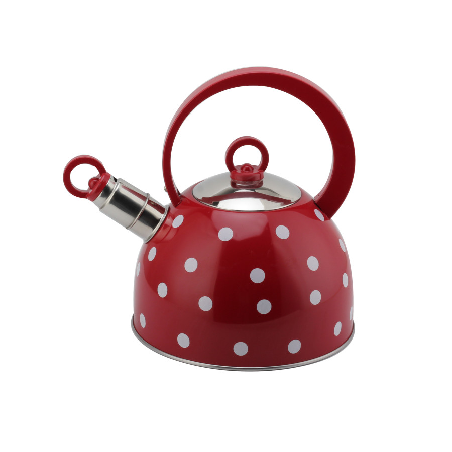 3L Whistling Kettle-Suitable for Induction And Gas-Stainless Steel Kettle for Tea-Red