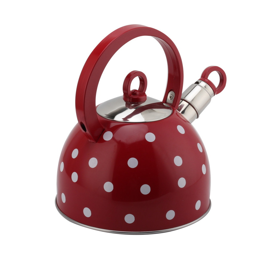 3L Whistling Kettle-Suitable for Induction And Gas-Stainless Steel Kettle for Tea-Red