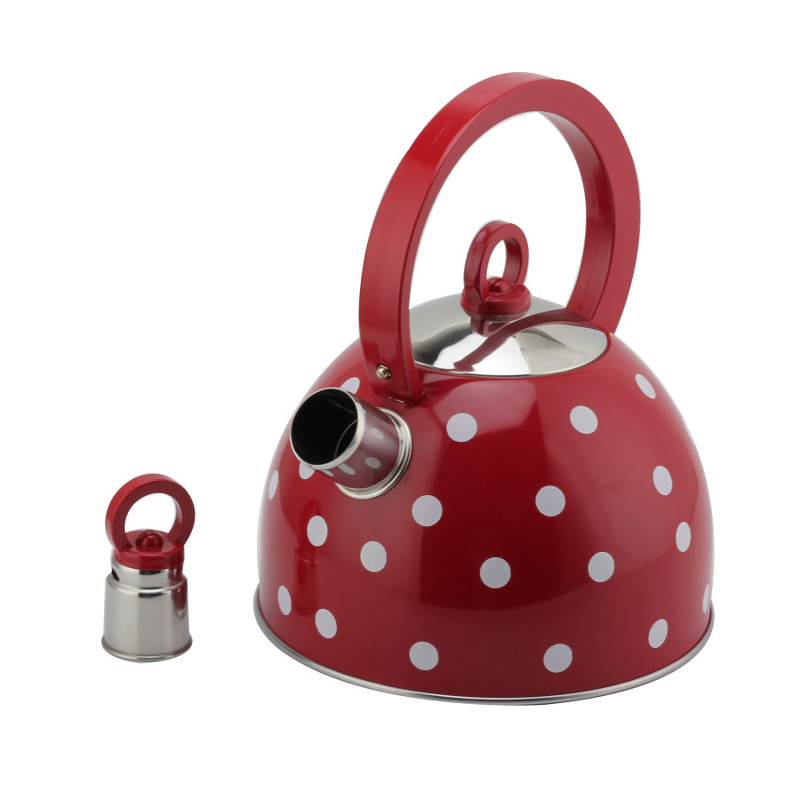 3L Whistling Kettle-Suitable for Induction And Gas-Stainless Steel Kettle for Tea-Red