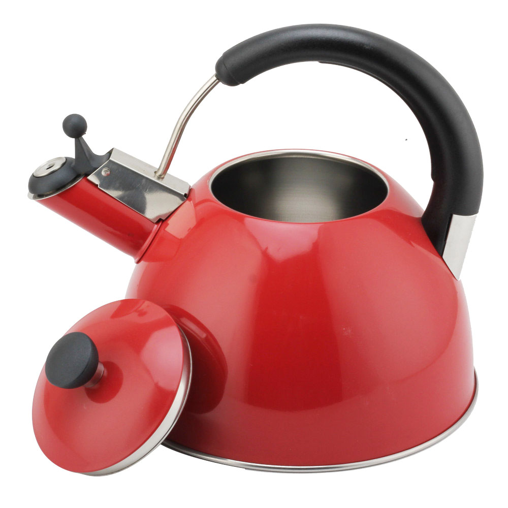 Modern S/S Whistling Kettle for Kitchen Red