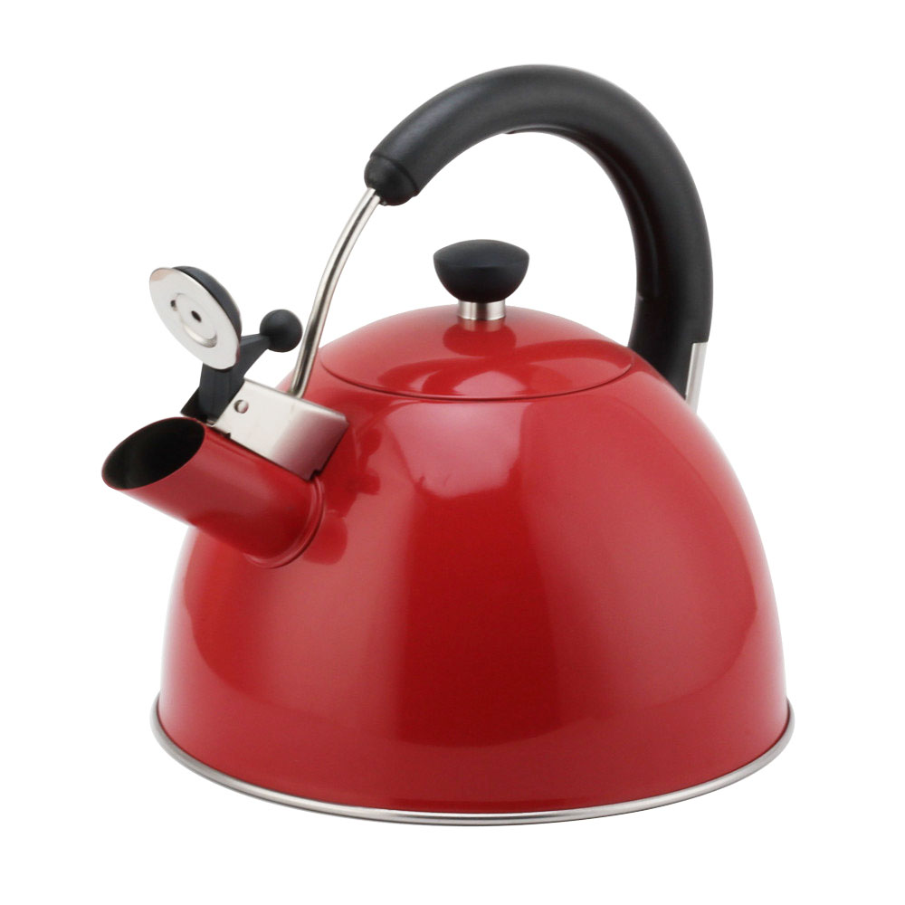 Modern S/S Whistling Kettle for Kitchen Red