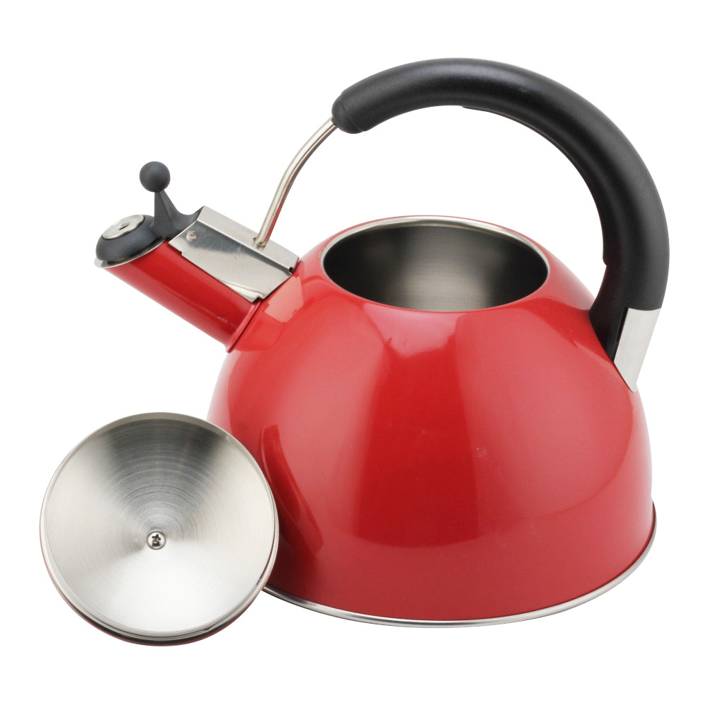 Modern S/S Whistling Kettle for Kitchen Red