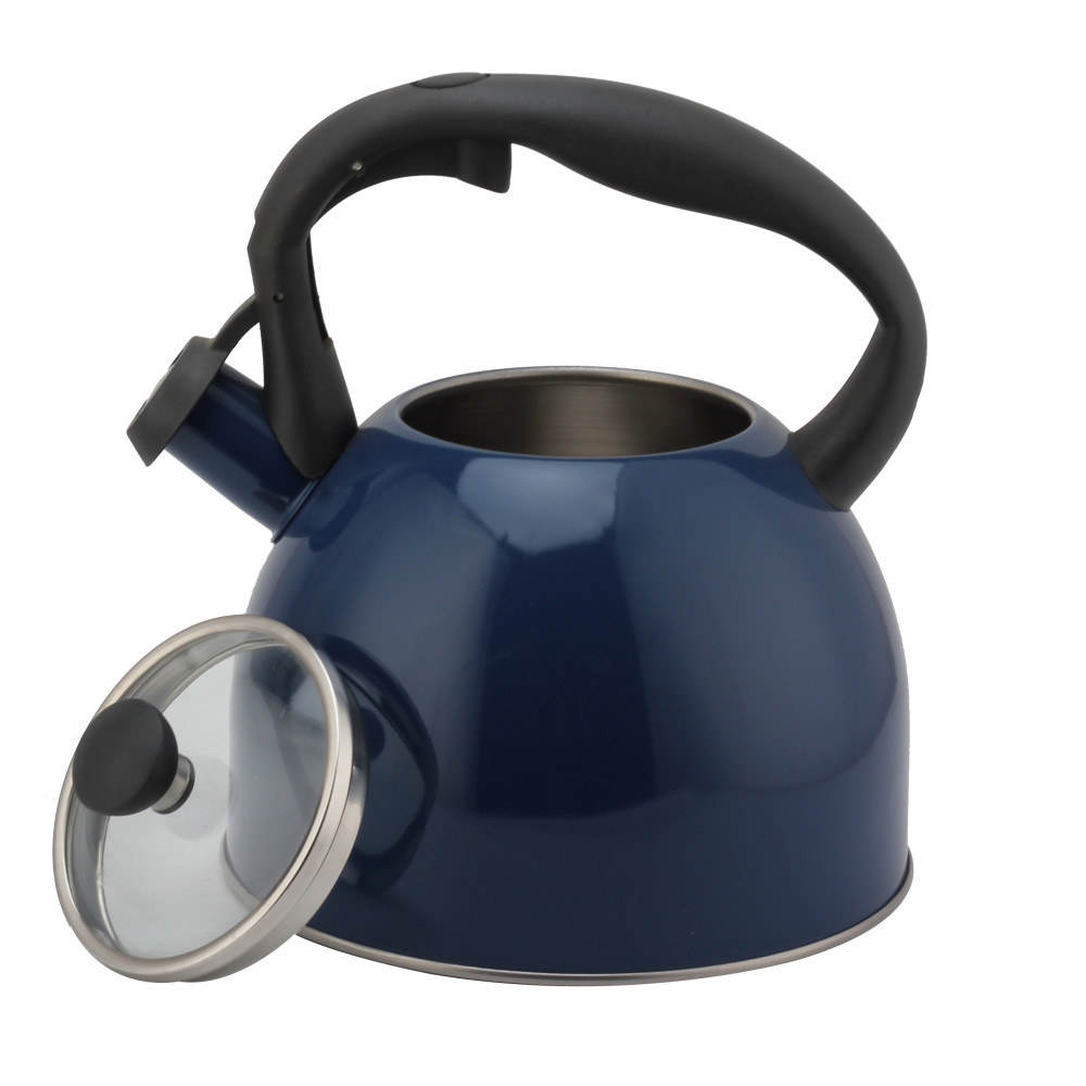 Fashionable S/S Whistling Kettle for Kitchen-Deep Blue