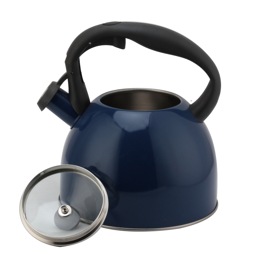 Fashionable S/S Whistling Kettle for Kitchen-Deep Blue