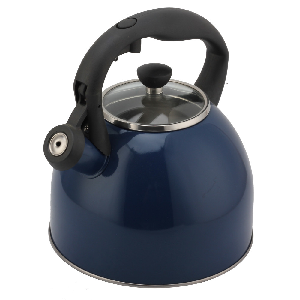 Fashionable S/S Whistling Kettle for Kitchen-Deep Blue