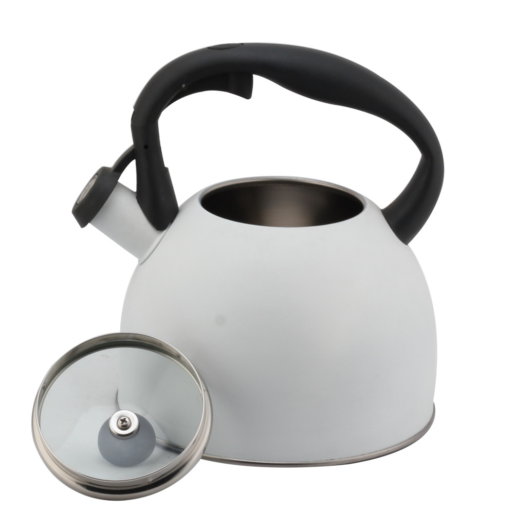 Fashionable S/S Whistling Kettle for Kitchen-Light Gray