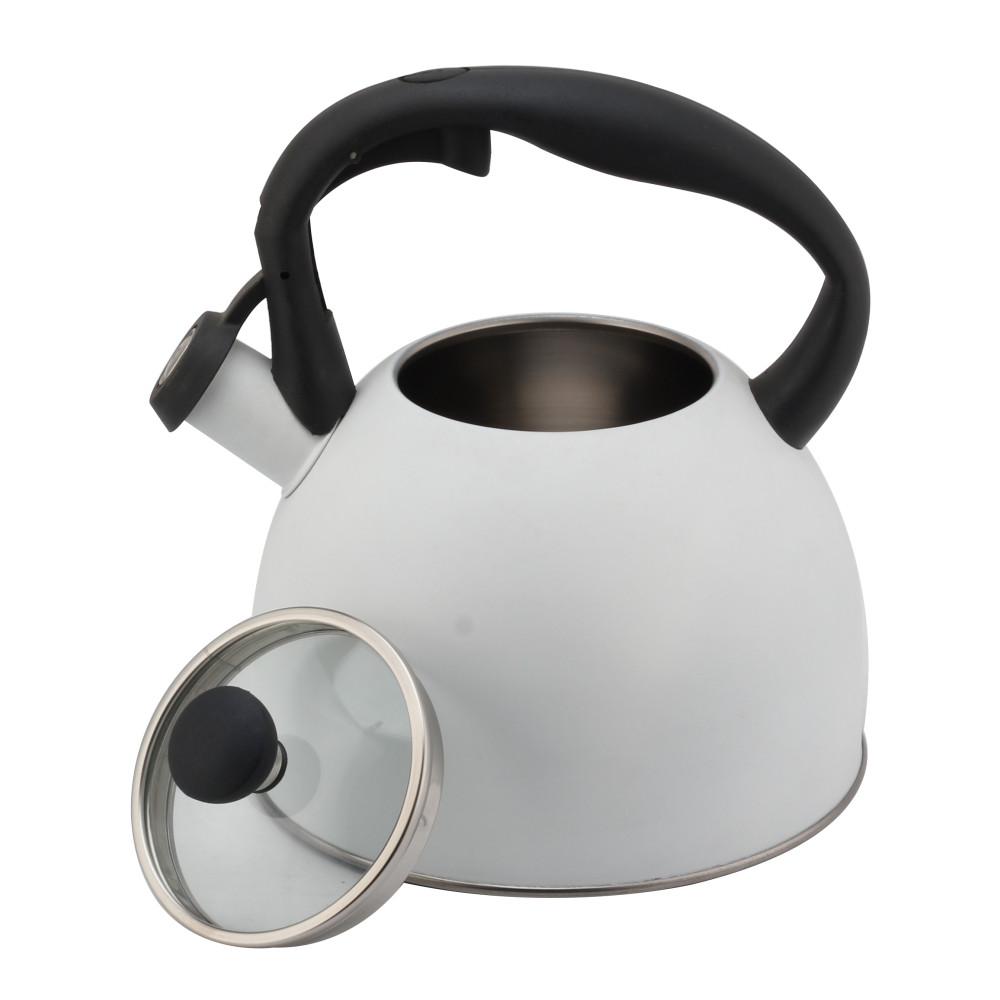 Fashionable S/S Whistling Kettle for Kitchen-Light Gray