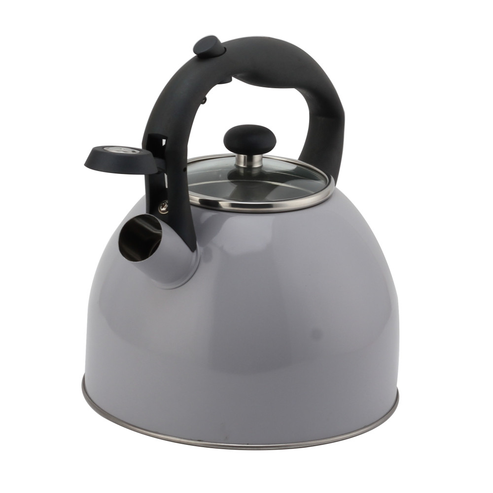 Fashionable S/S Whistling Kettle for Kitchen-Deep Gray