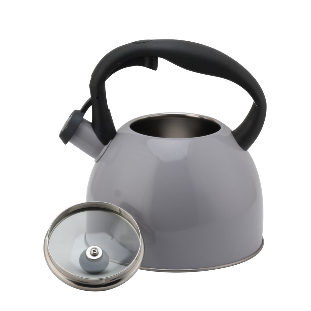 Fashionable S/S Whistling Kettle for Kitchen-Deep Gray