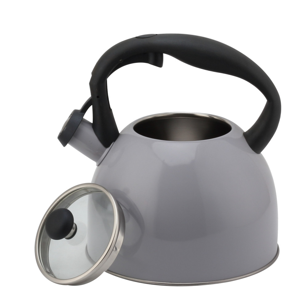 Fashionable S/S Whistling Kettle for Kitchen-Deep Gray