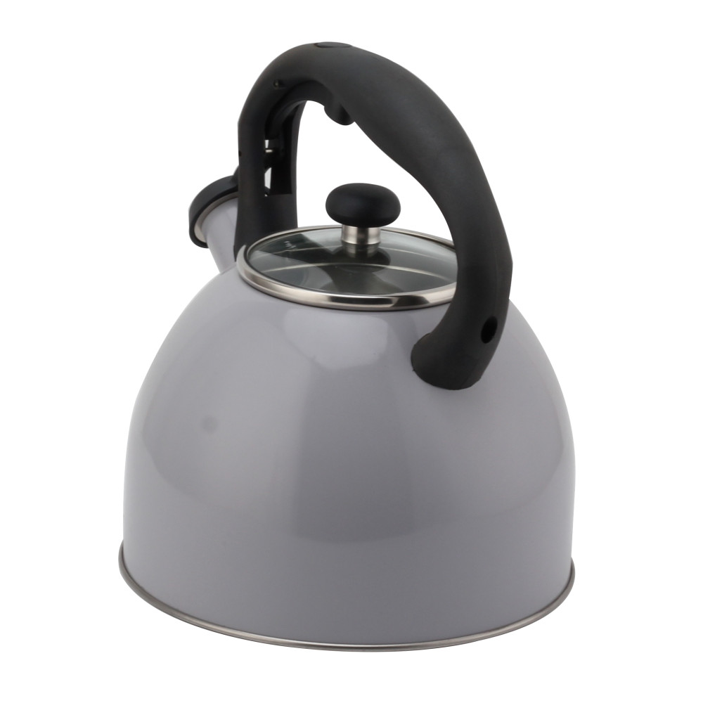 Fashionable S/S Whistling Kettle for Kitchen-Deep Gray