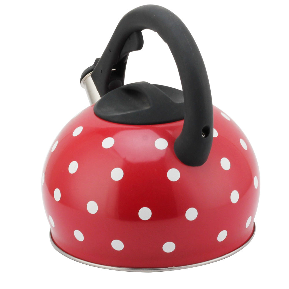 Stainless Steel Tea Kettle With Whistling Sound-Red