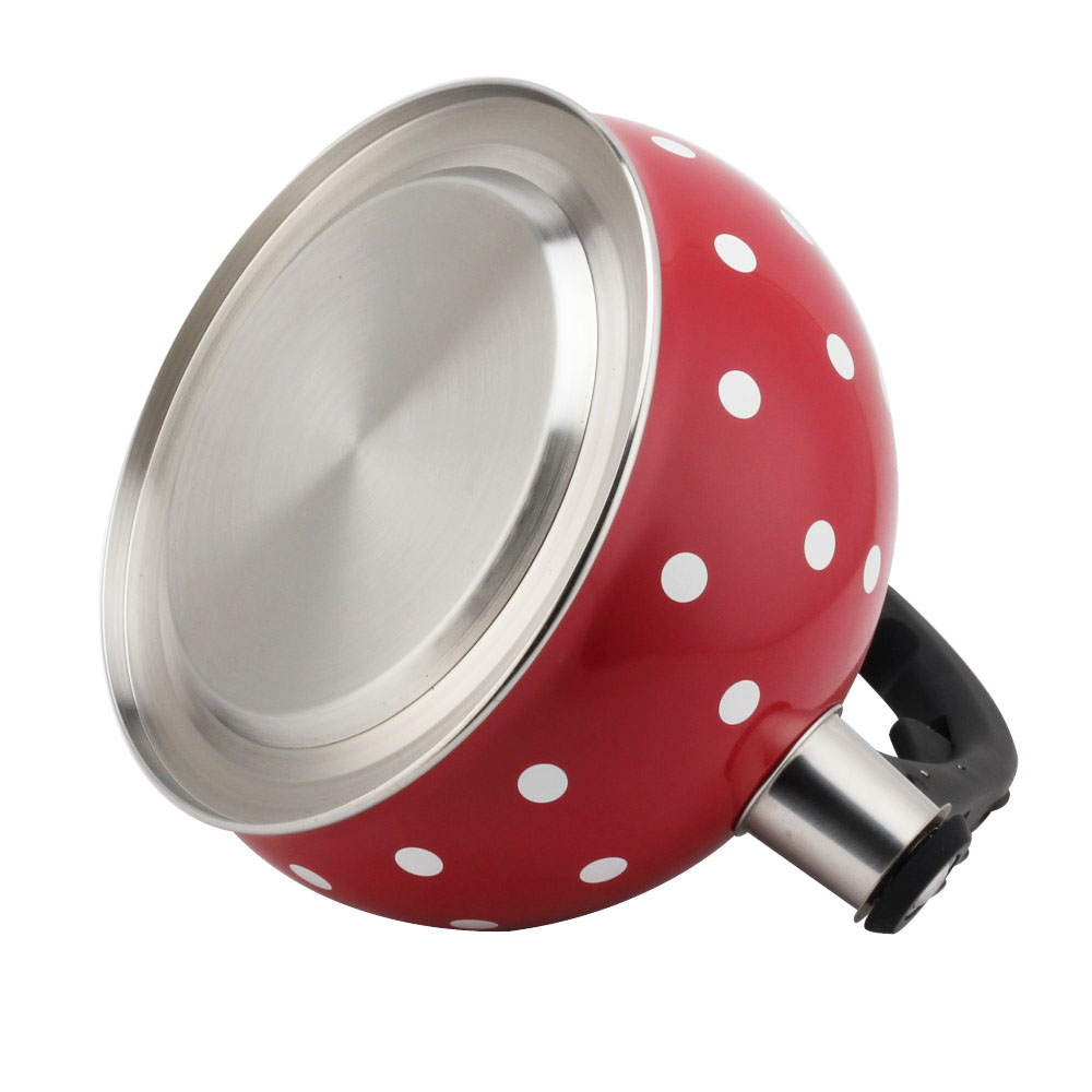 Stainless Steel Tea Kettle With Whistling Sound-Red