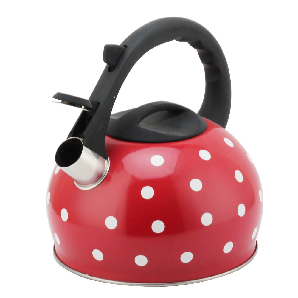 Stainless Steel Tea Kettle With Whistling Sound-Red