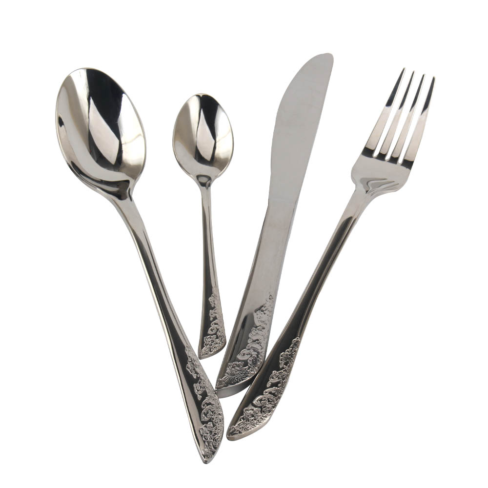 Stainless Steel Mirror Polished Cutlery Set Include Forks Spoons Knives, Mirror Polished Tableware Set