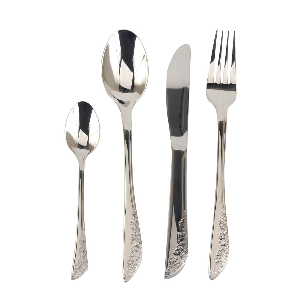 Stainless Steel Mirror Polished Cutlery Set Include Forks Spoons Knives, Mirror Polished Tableware Set