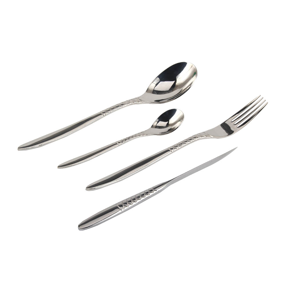 Stainless Steel Flatware Set, Mirror Polished Cutlery Set Utensil Set, Tableware Include Forks Spoons Knives for Home Restaurant, Beaded Handle