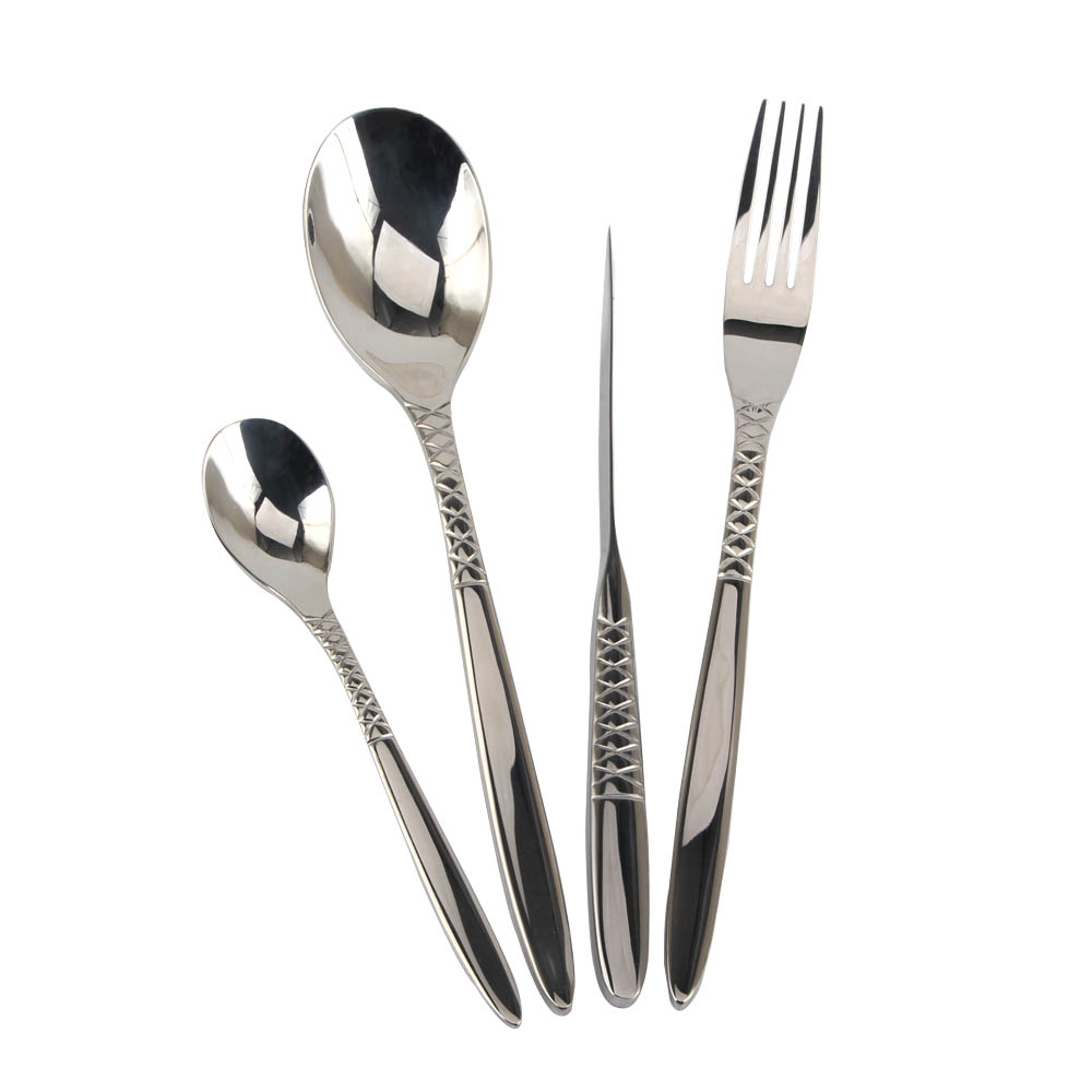 Stainless Steel Flatware Set, Mirror Polished Cutlery Set Utensil Set, Tableware Include Forks Spoons Knives for Home Restaurant, Beaded Handle