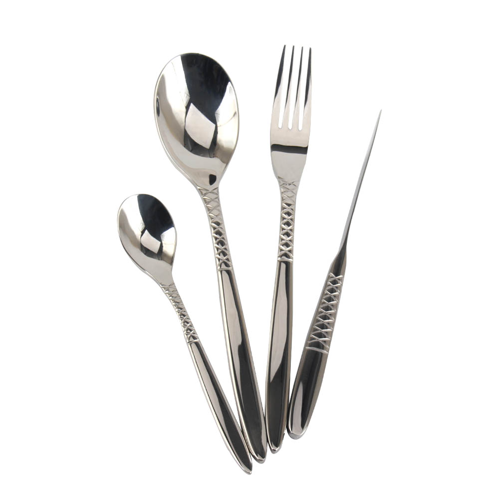 Stainless Steel Flatware Set, Mirror Polished Cutlery Set Utensil Set, Tableware Include Forks Spoons Knives for Home Restaurant, Beaded Handle