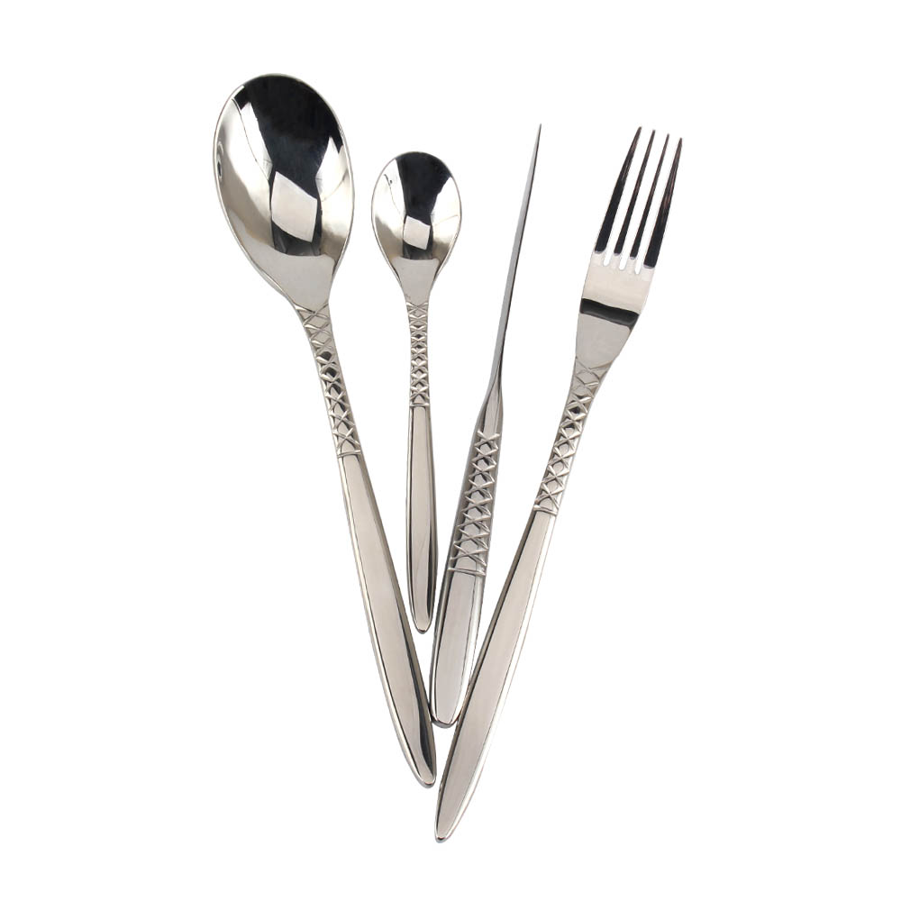 Stainless Steel Flatware Set, Mirror Polished Cutlery Set Utensil Set, Tableware Include Forks Spoons Knives for Home Restaurant, Beaded Handle