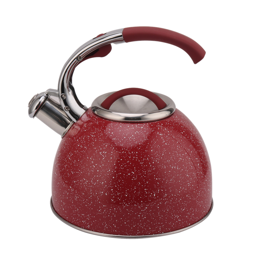 3 Litre Capacity Stainless Steel Whistling Tea Kettle-Red