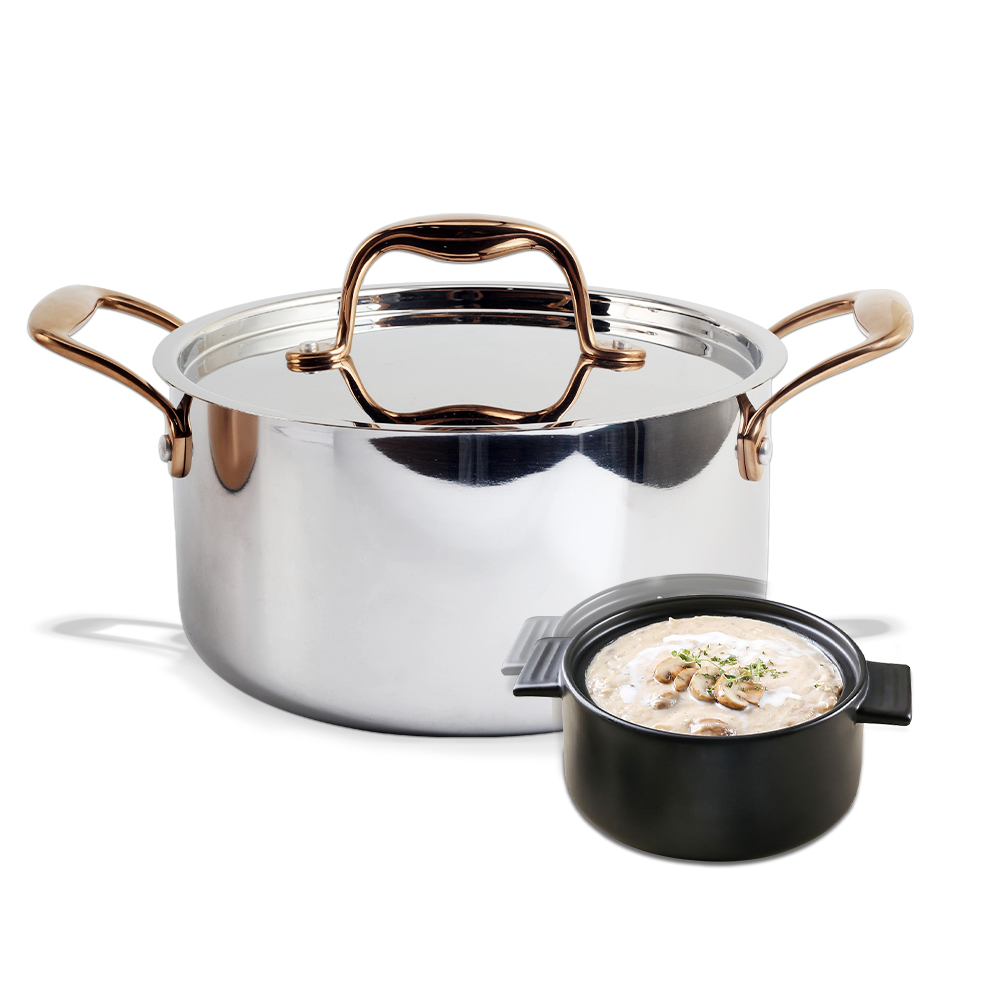 Whole-Clad Tri-Ply Small Stainless Steel Induction Stock Pot