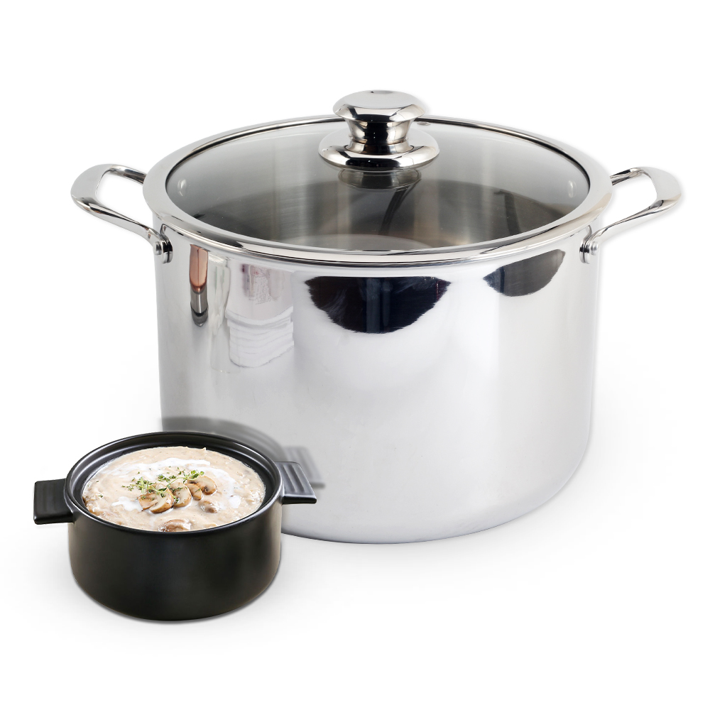 Stainless Steel Tri-Ply Stockpot With Lid, Induction