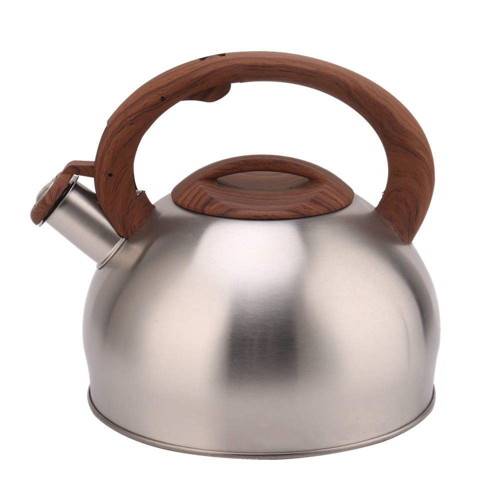 Kettle for Induction Hobs, Gas Hobs And Electric Hobs-Silver Colour With Wooden Handle