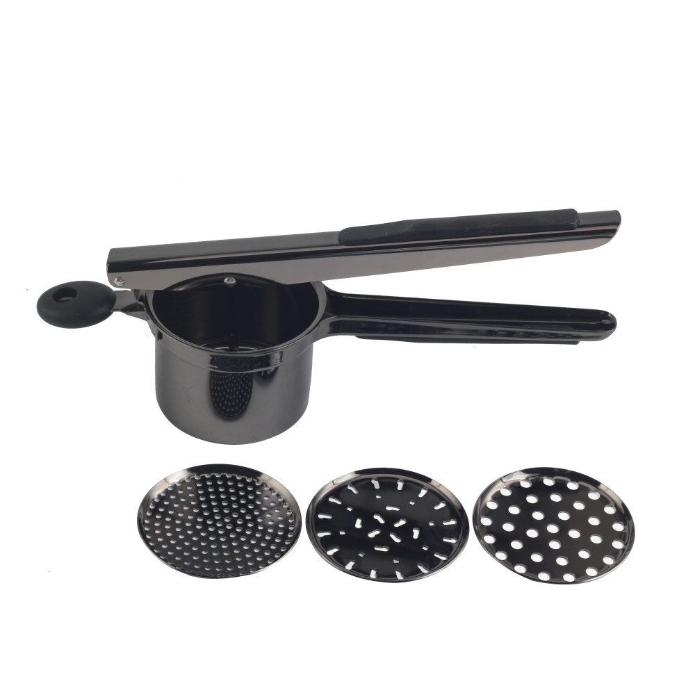 Potato Ricer, Stainless Steel Potato Ricer, Comes With 3 Discs And Non-Slip Silicone Handles