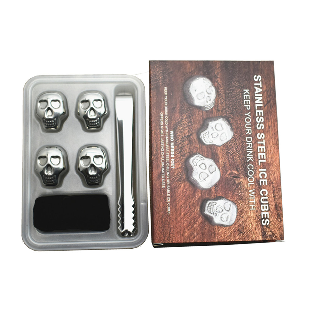 Stainless Steel Skull Ice Cube Whiskey Stone, Whiskey Stones