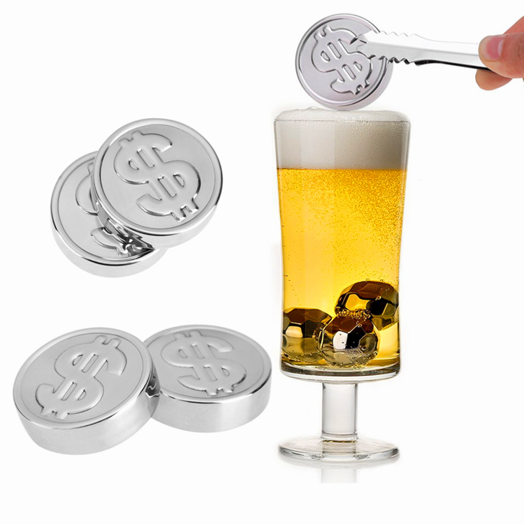 Coin Ice Cube, Whiskey Stone, Stainless Steel Ice Cubes With High Cooling