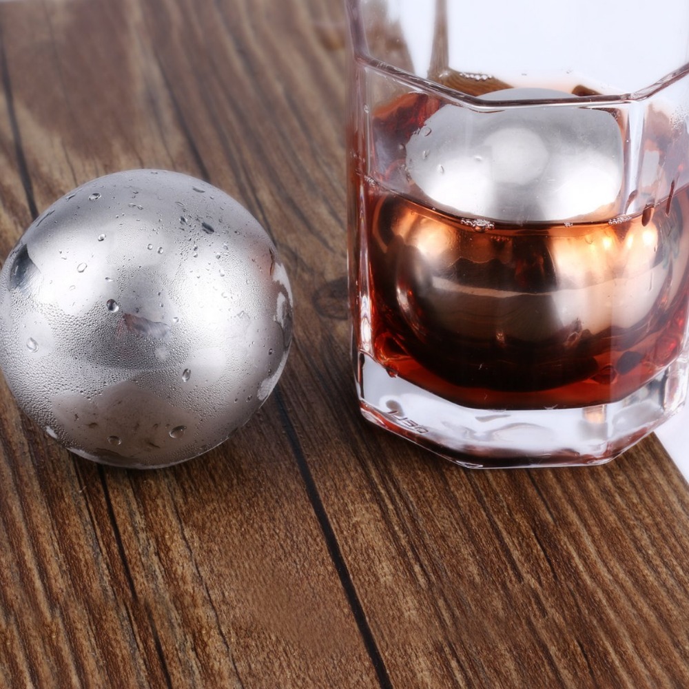 Ball Shape Whiskey Stone, Stainless Steel Ice Cubes With High Cooling